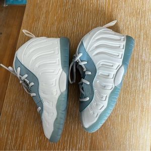 Nike Little Posite One Blue White Toddler Shoes 9C